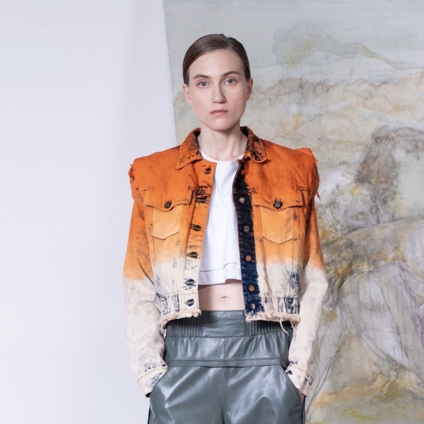Orange Denim Jacket