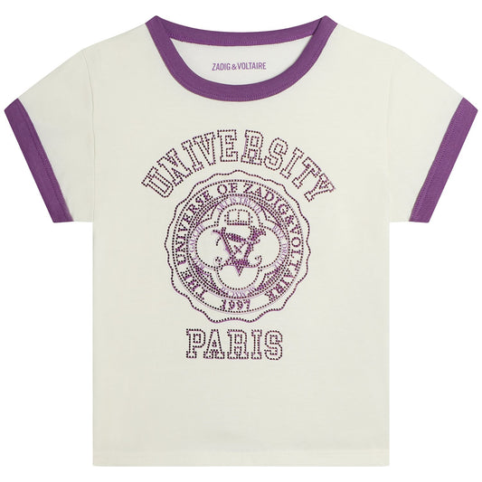 University Paris Ringer T-shirt - Violet